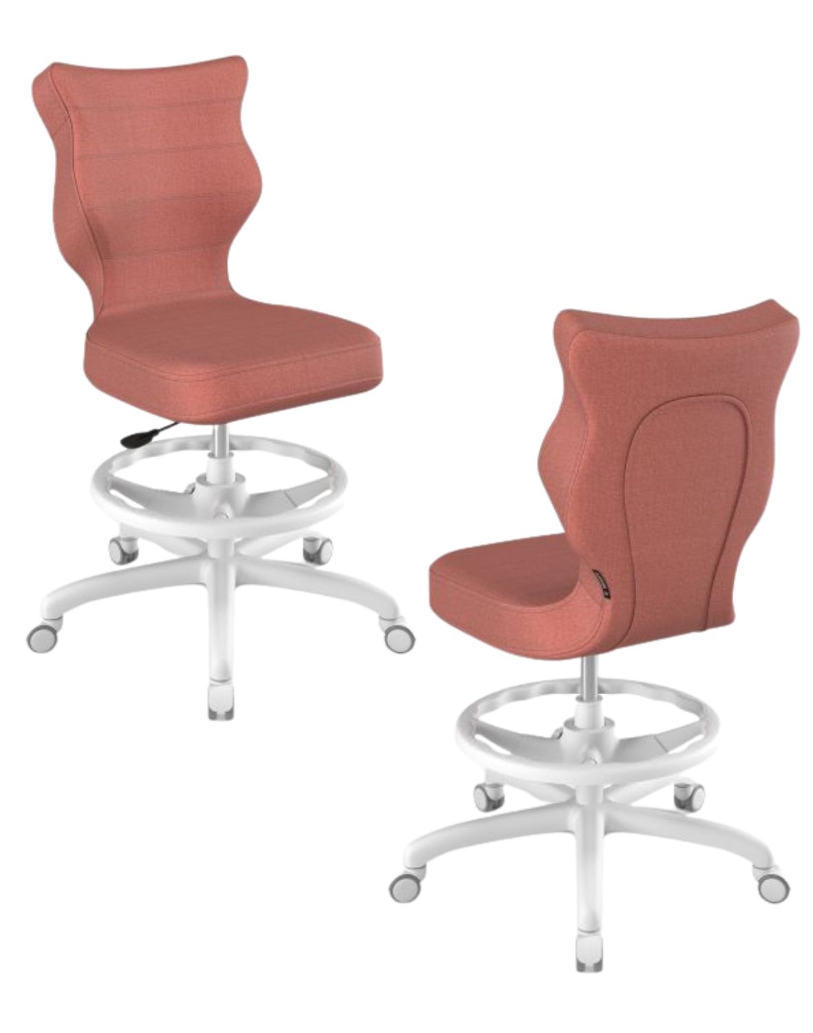 Krzesło dziecięce Entelo Petit z podnóżkiem 146-176,5 cm Biała Podstawa