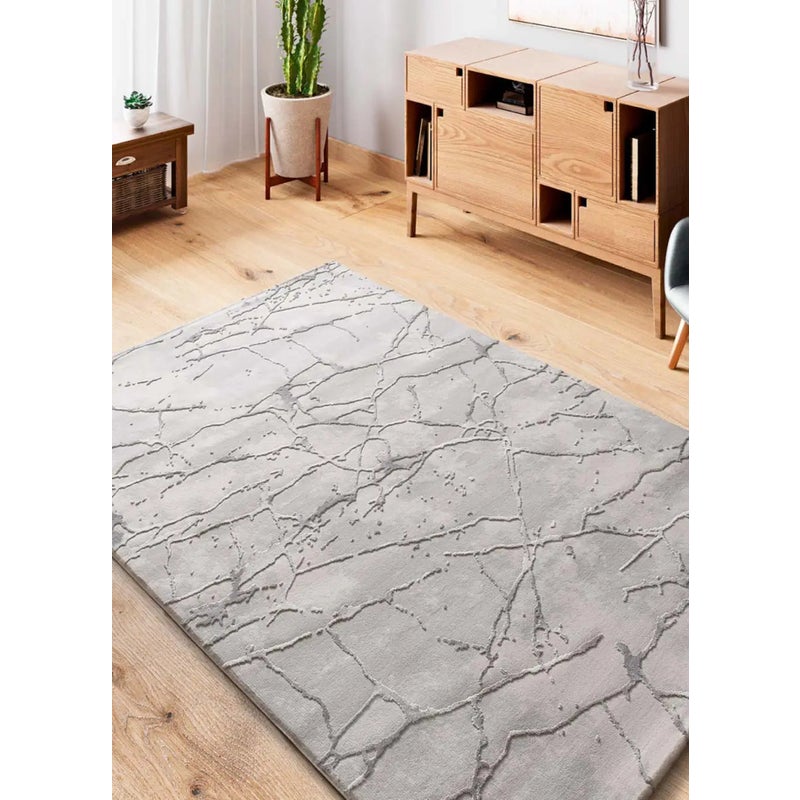 Dywan wewnętrzny prostokątny, szary, 115 x 170 cm, ORIS efekt marmuru z reliefem - ATTICGO