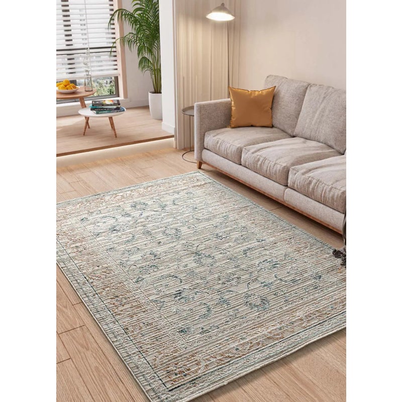 Dywan wewnętrzny prostokątny, wielokolorowy, 134 x 200 cm, KEOPS vintage z reliefem - ATTICGO