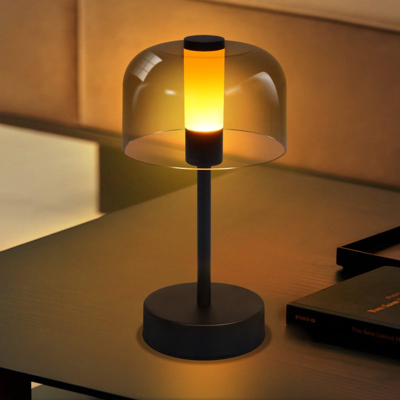 NETTLIFE Lampka nocna LED z funkcją ściemniania, zasilana bateryjnie, z funkcją ładowania przez USB-C, bezprzewodowa lampa stołowa 1800–6500 kHz