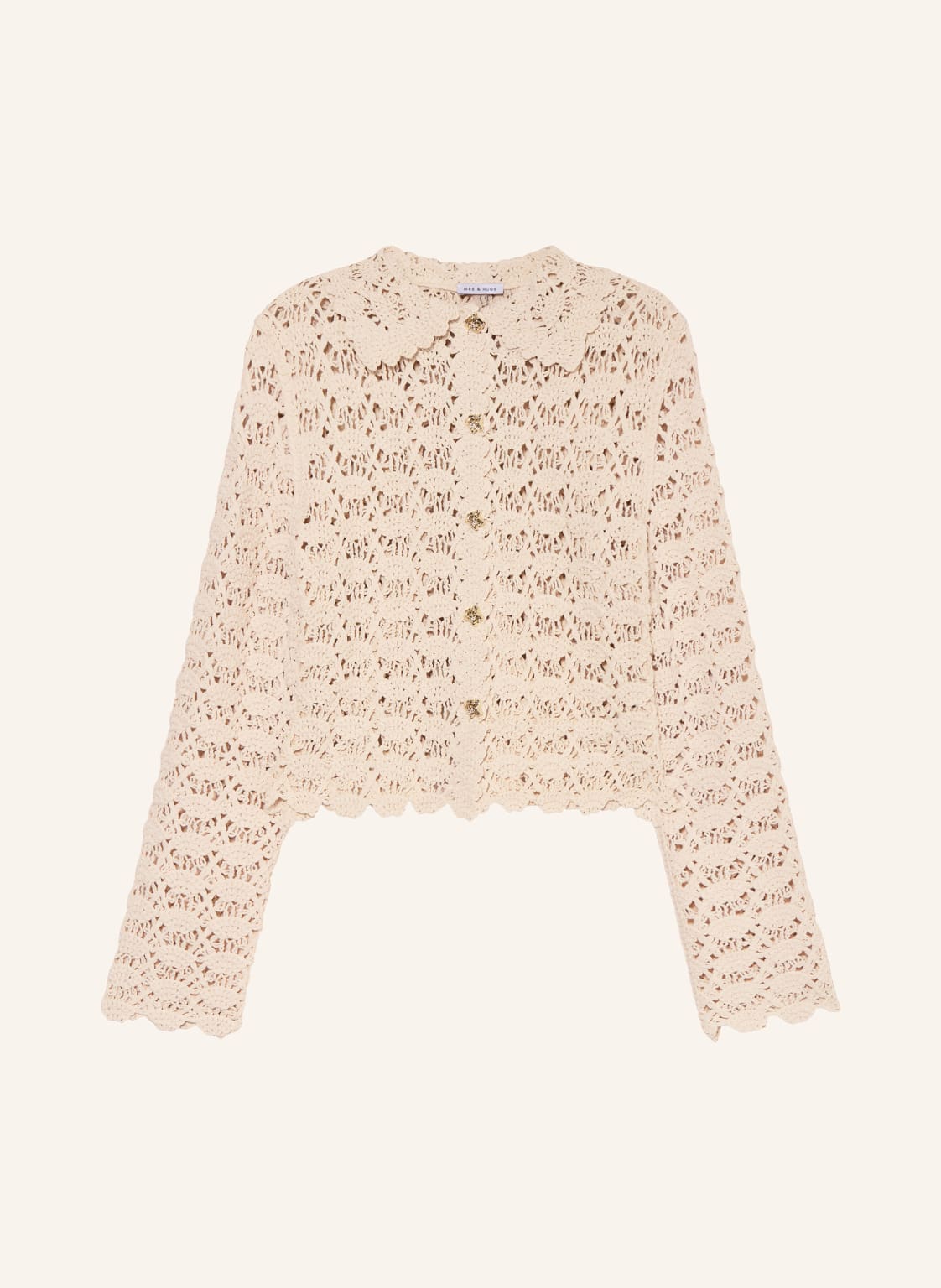 Mrs & Hugs Kardigan Szydełkowy beige