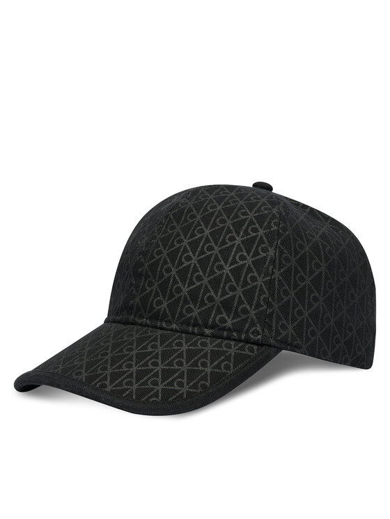 Calvin Klein Czapka z daszkiem Emblem Print W Leather Patch Cap LV04D5029G Czarny