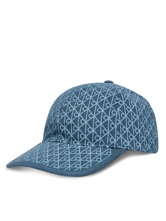 Calvin Klein Czapka z daszkiem Emblem Print W Leather Patch Cap LV04D5029G Niebieski