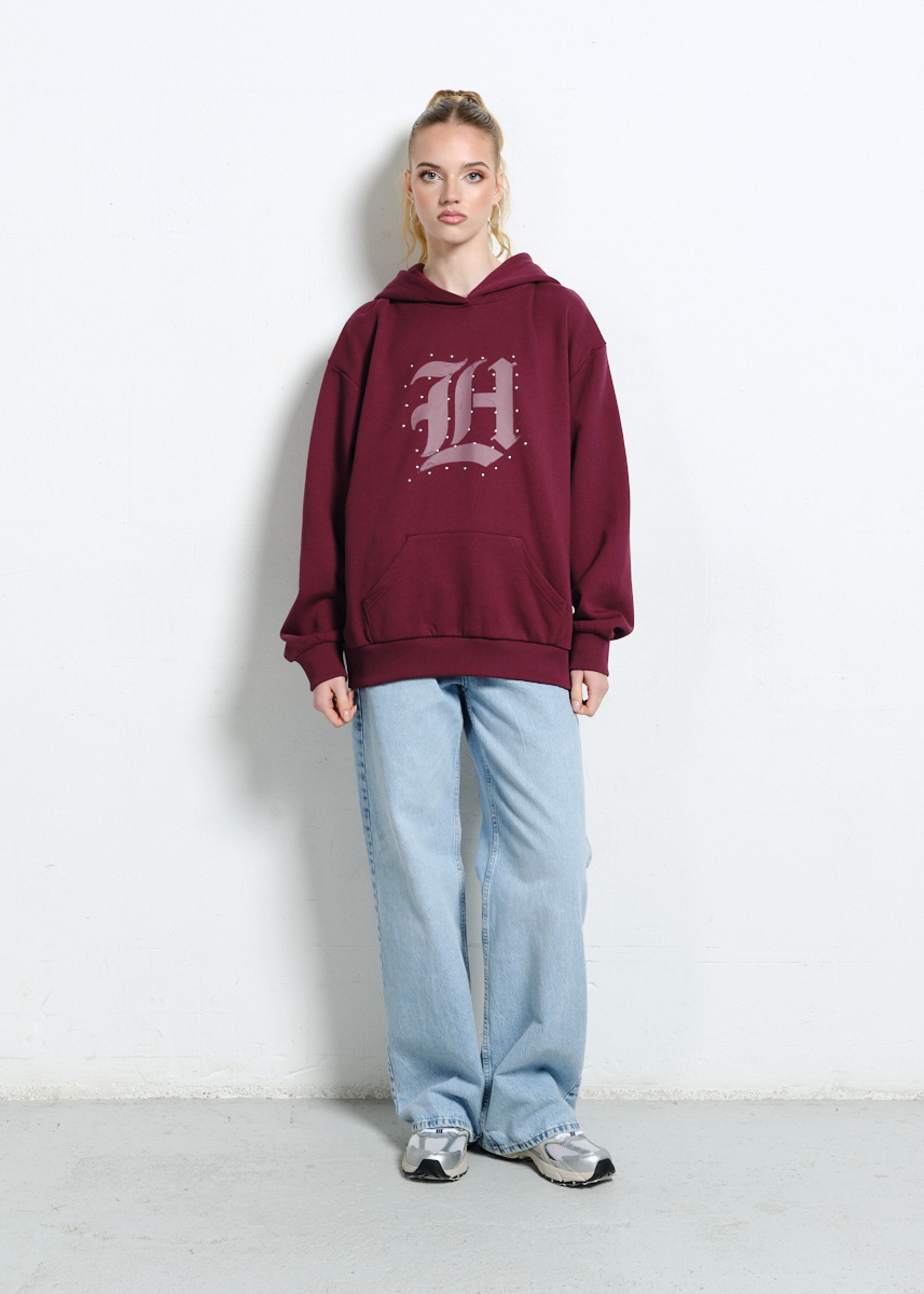 Lh grunge hoodie burgund