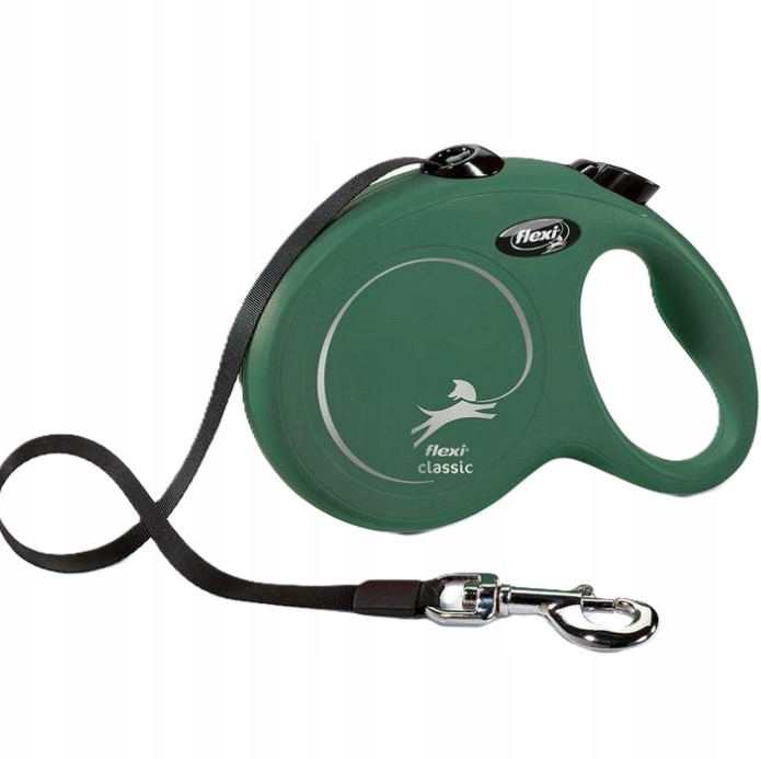 FLEXI New Classic M Oliwkowy - smycz automatyczna - 5m