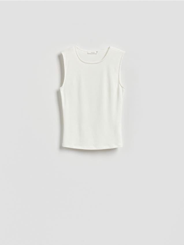 Reserved - Top z wiskozą - złamana biel