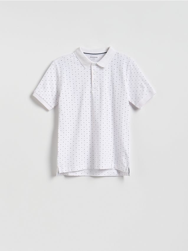 Reserved - T-shirt polo - złamana biel