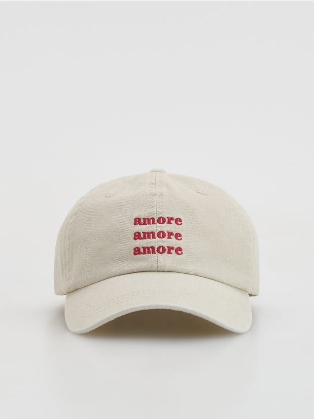 Reserved - Czapka z daszkiem - kremowy