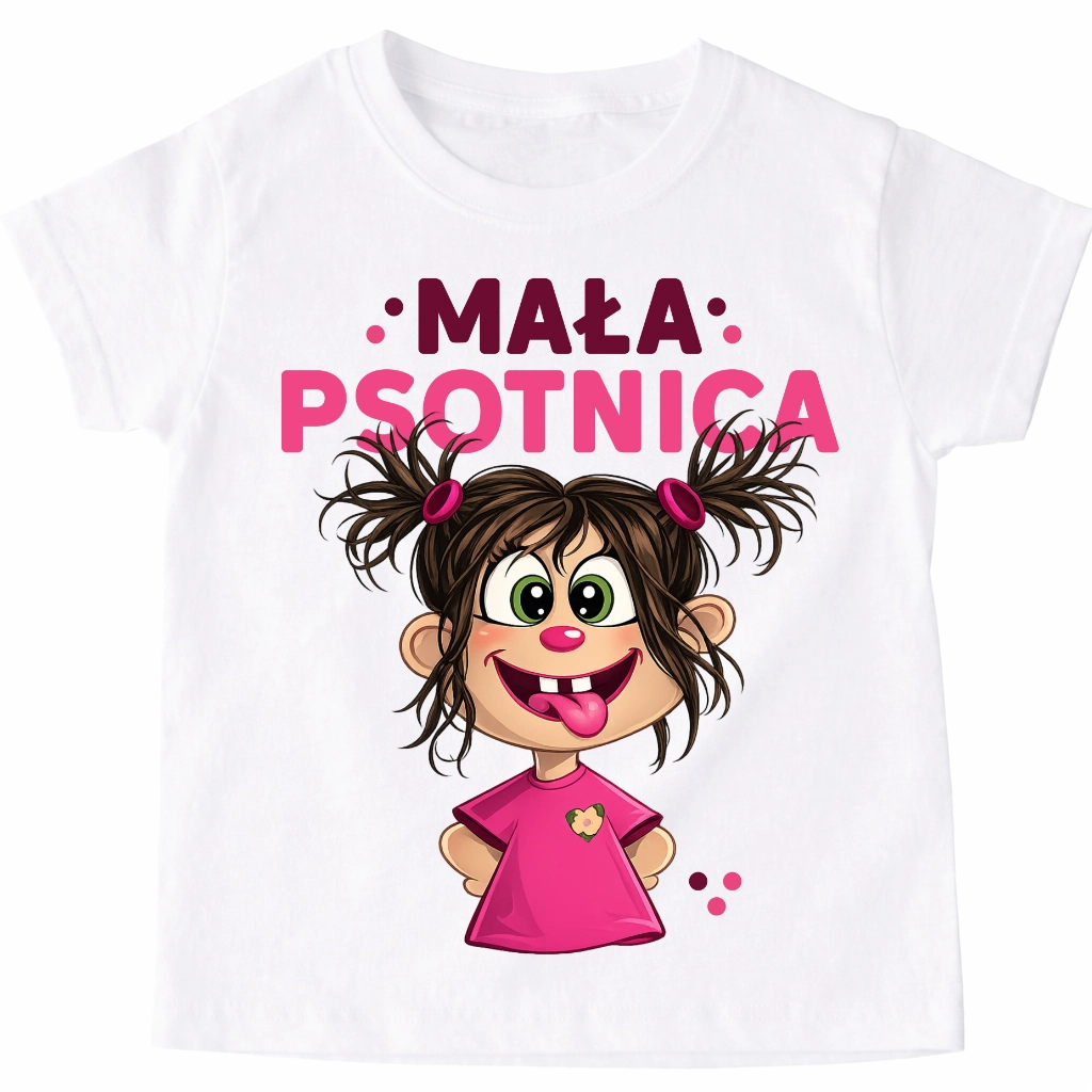 Koszulka dla dziewczynki - MAŁA PSOTNICA Z BRUNETKĄ
