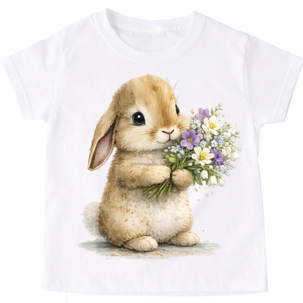Koszulka z zajączkiem królikiem dla dziewczynki - wzór bunny109