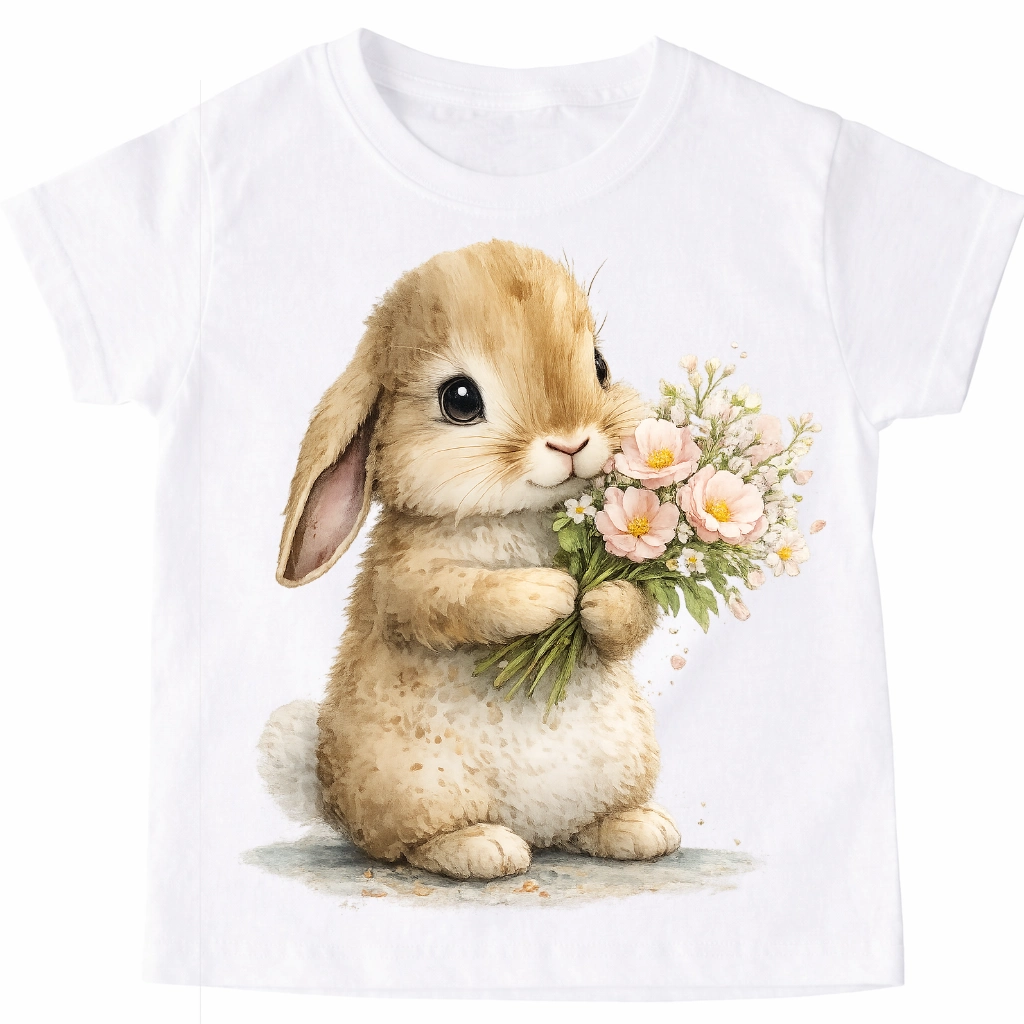 Koszulka z zajączkiem królikiem dla dziewczynki - wzór bunny108
