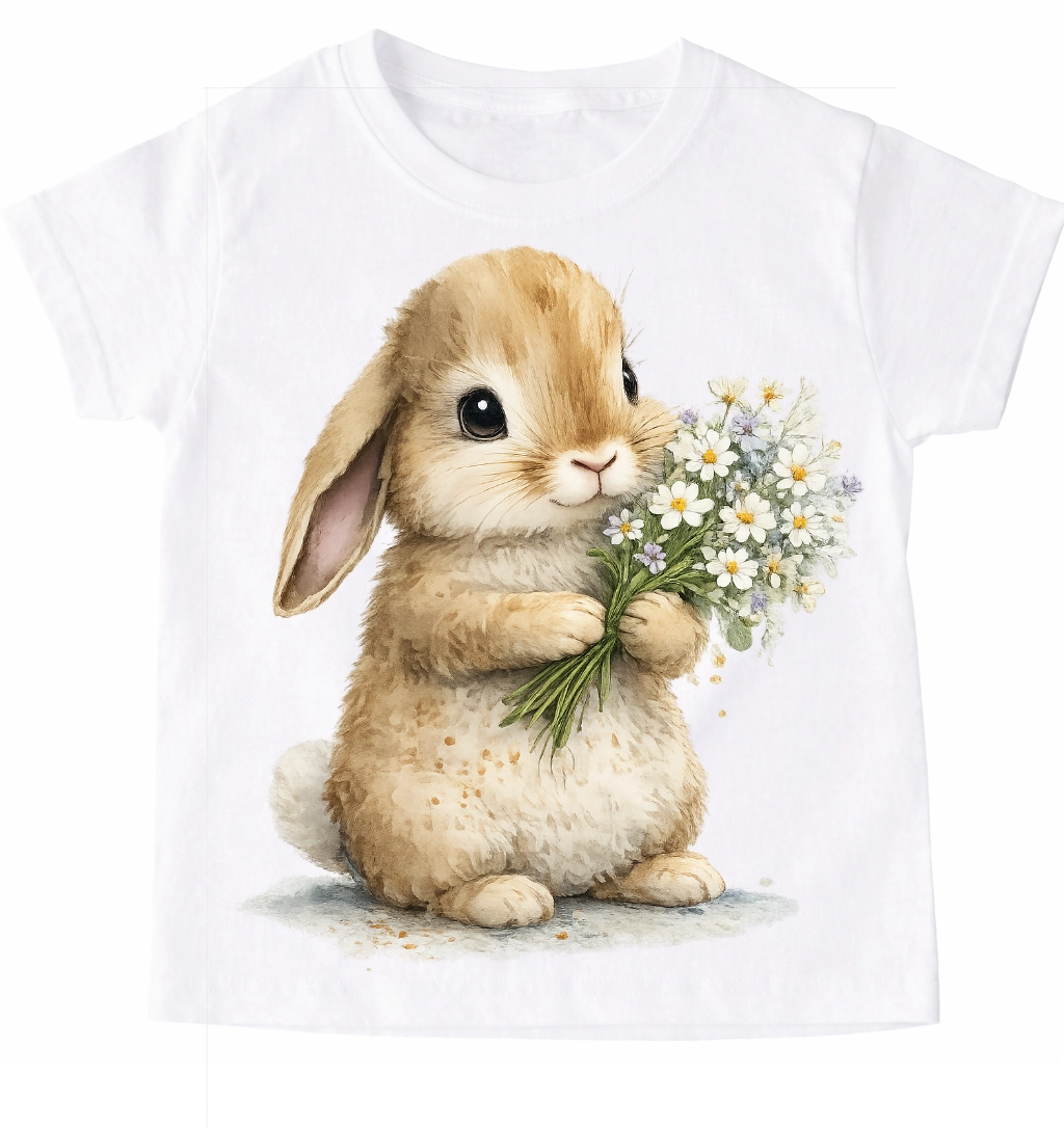 Koszulka z zajączkiem królikiem dla dziewczynki - wzór bunny107