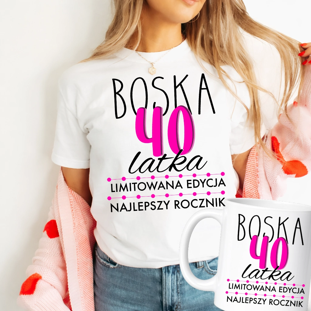 Damska koszulka na 40 urodziny - zestaw na prezent na 40