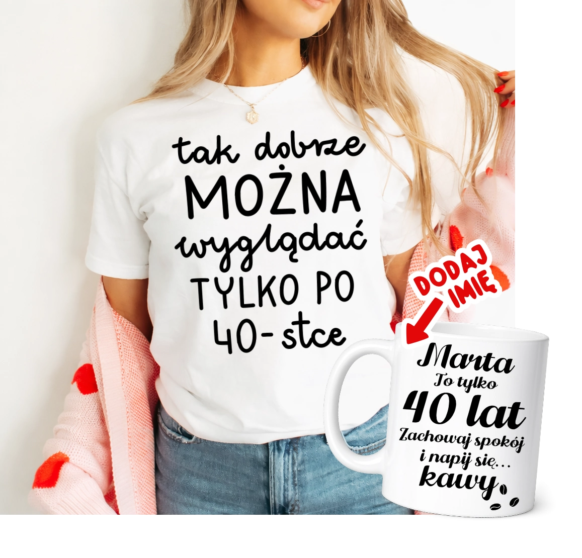 Damska koszulka na 40 urodziny - zestaw na prezent na 40