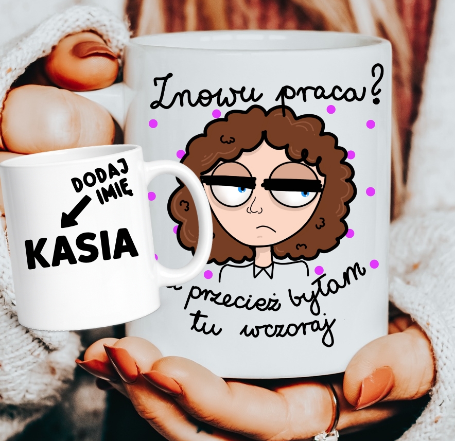 Kubki z imieniem dla koleżanek z pracy na Dzień Kobiet - ZNOWU PRACA