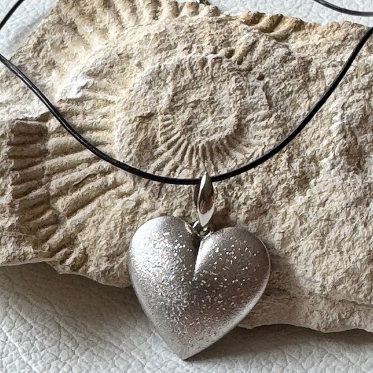 Naszyjnik serce matowo-błyszczące - srebro 925