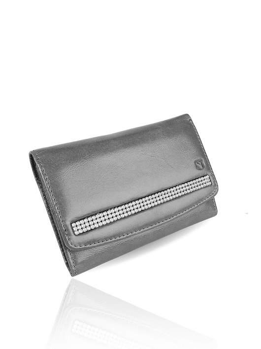 Portfel damski Ella - Swarovski szary