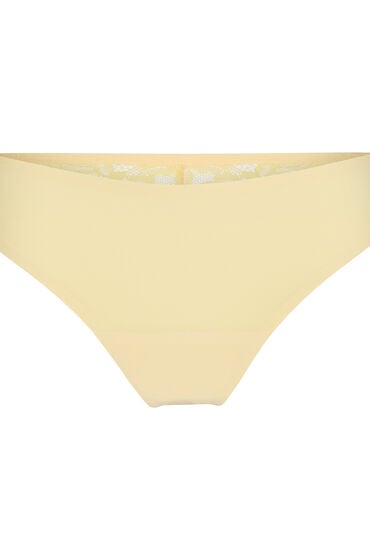 Hunkemöller Niewidoczne pod ubraniem stringi z koronkowym tyłem Żółty