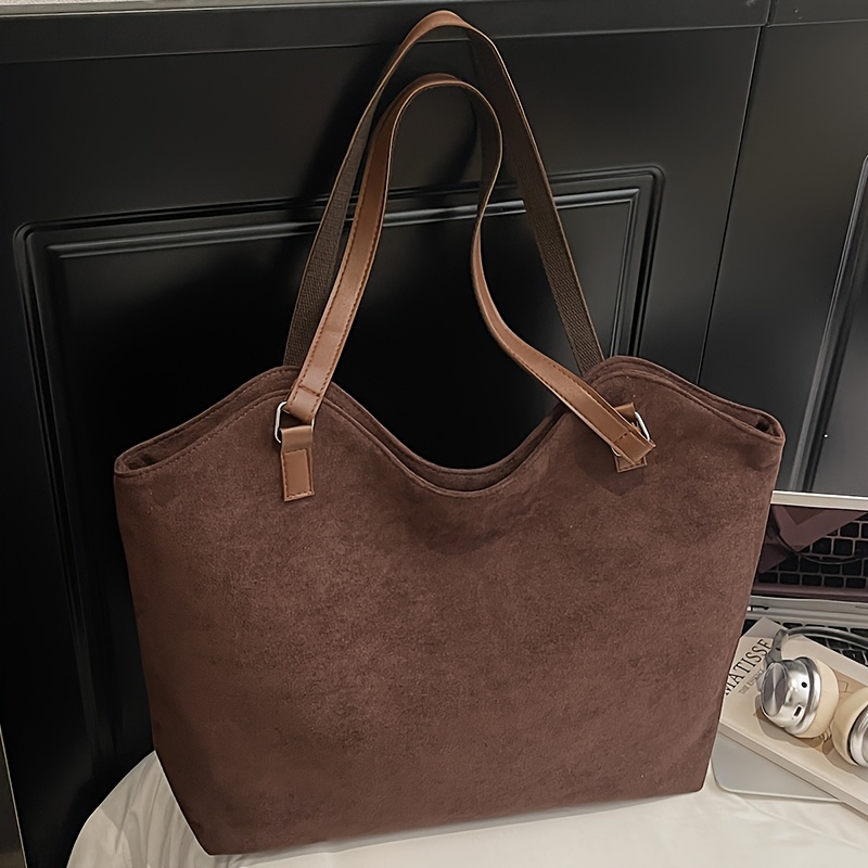 TEMU Perfect Lily Damska Elegancka Minimalistyczna Duża Torebka z Stałym Paskiem - Wielotonowa // / Torebka Idealna na Codzienne Dojazdy, Zakupy i