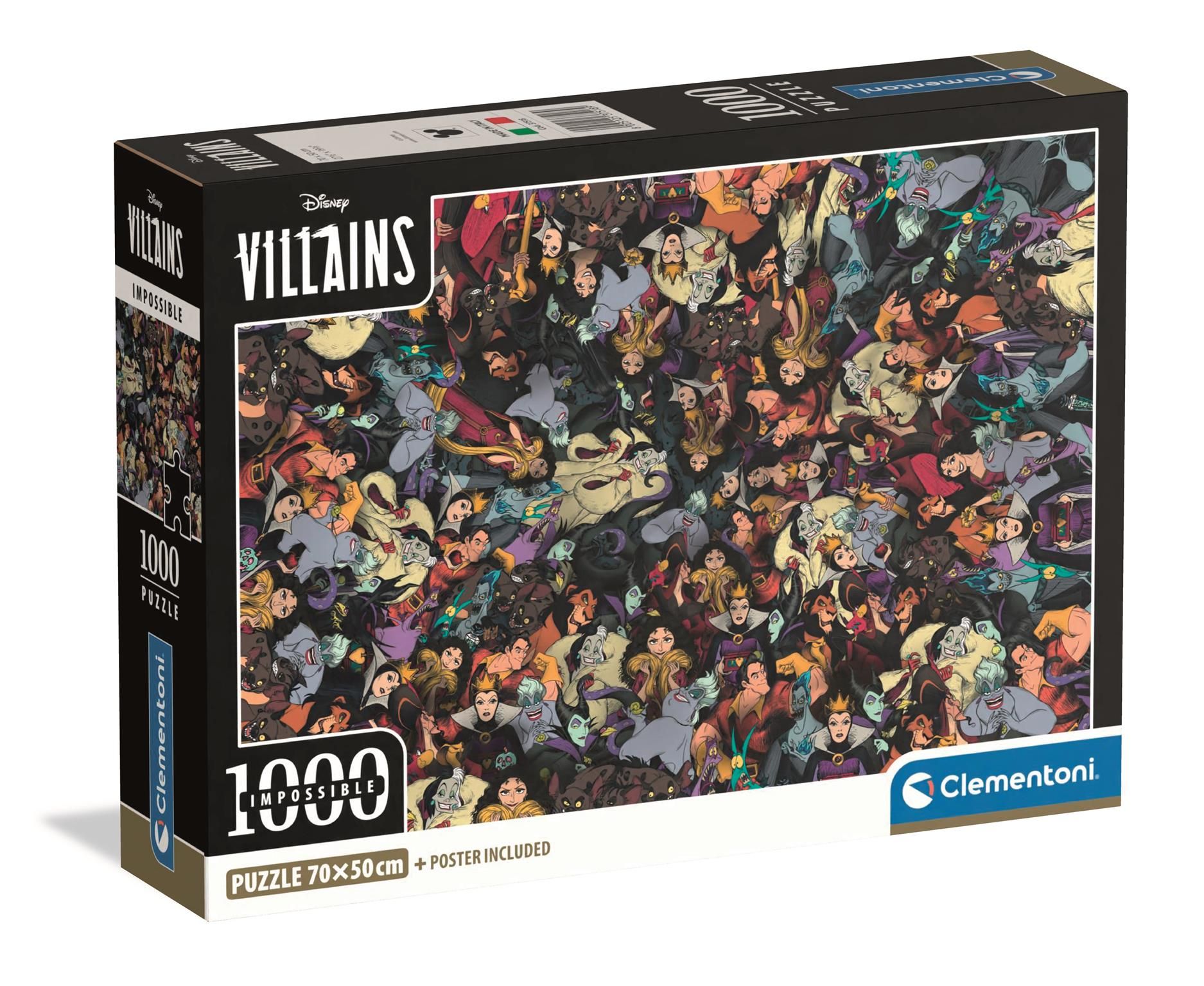 Puzzle 1000 Compact Impossible ! Disney Villains 37518 Clementoni - puzzle