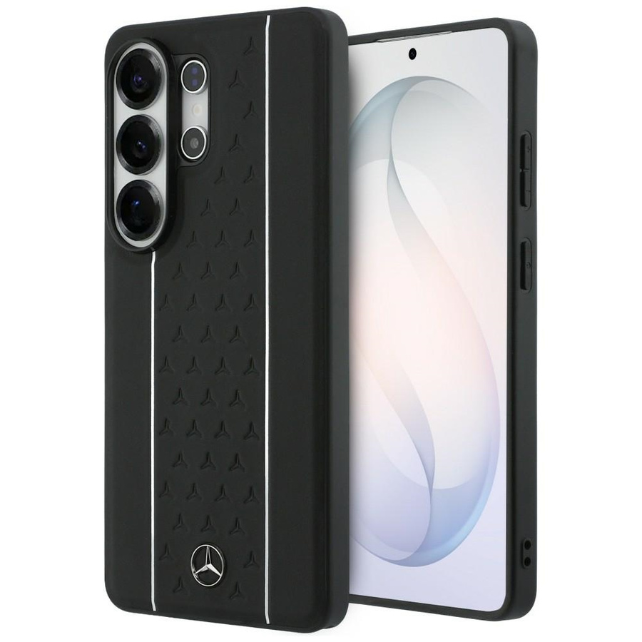 Etui Mercedes Laurel Leaves Vertical Stripes MagSafe do Samsung Galaxy S26 Ultra czarno biały