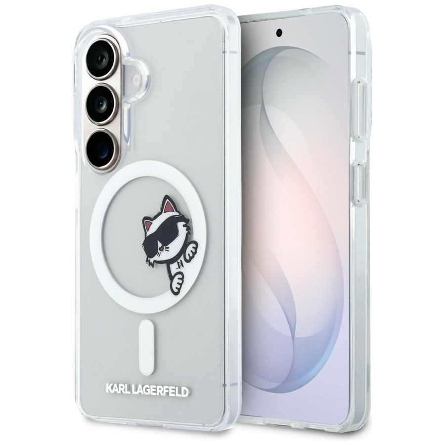 Etui Karl Lagerfeld IML Peekaboo Choupette MagSafe do Samsung Galaxy S26 Plus przezroczysty