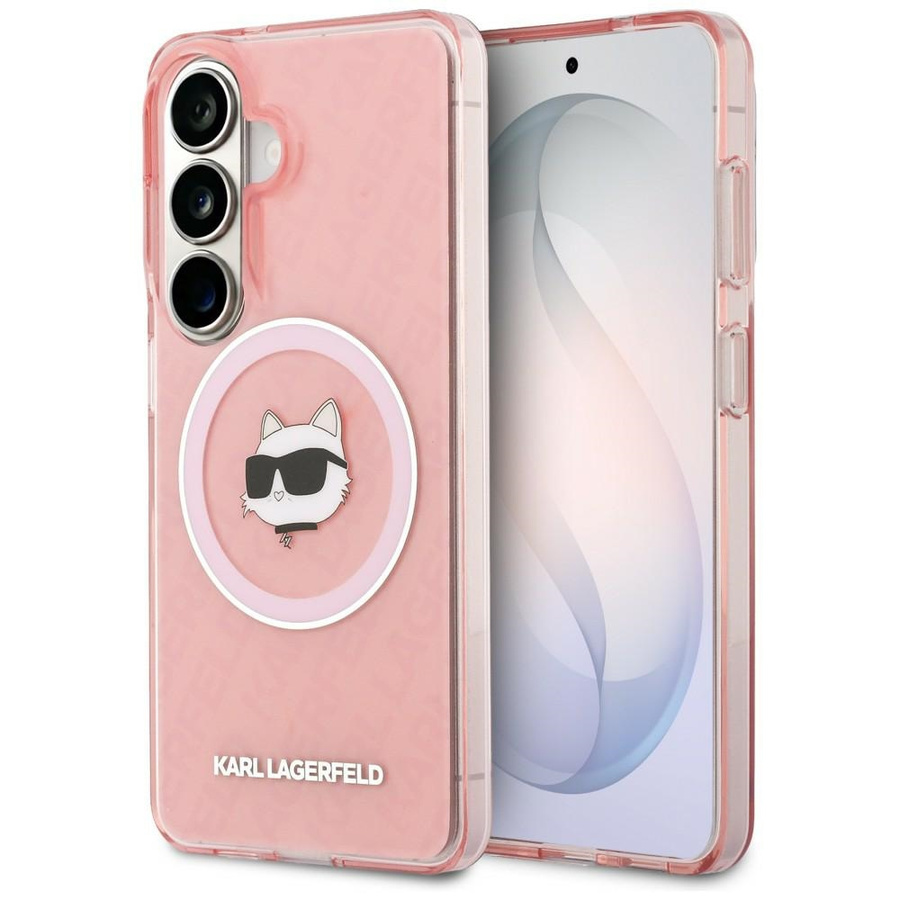 Etui Karl Lagerfeld IML Repeated Choupette MagSafe do Samsung Galaxy S26 różowy