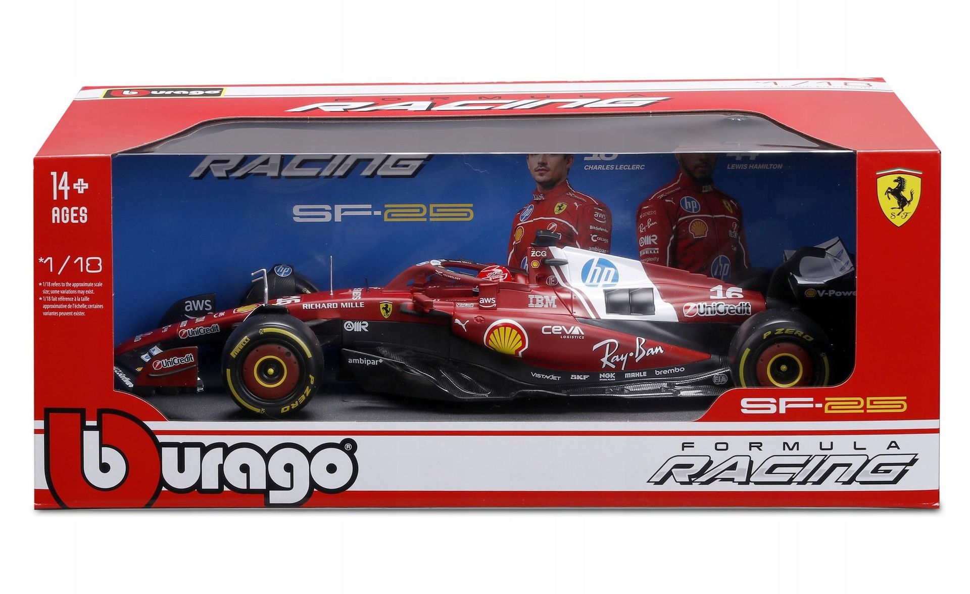 Bburago model 118 bolid f1 ferrari sf-25 2025 charles leclerc 18-16816 - model lub pojazd