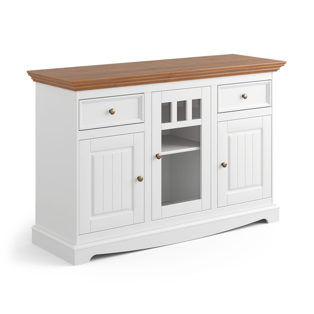 Komoda Belluno Elegante 3D biała / dąb