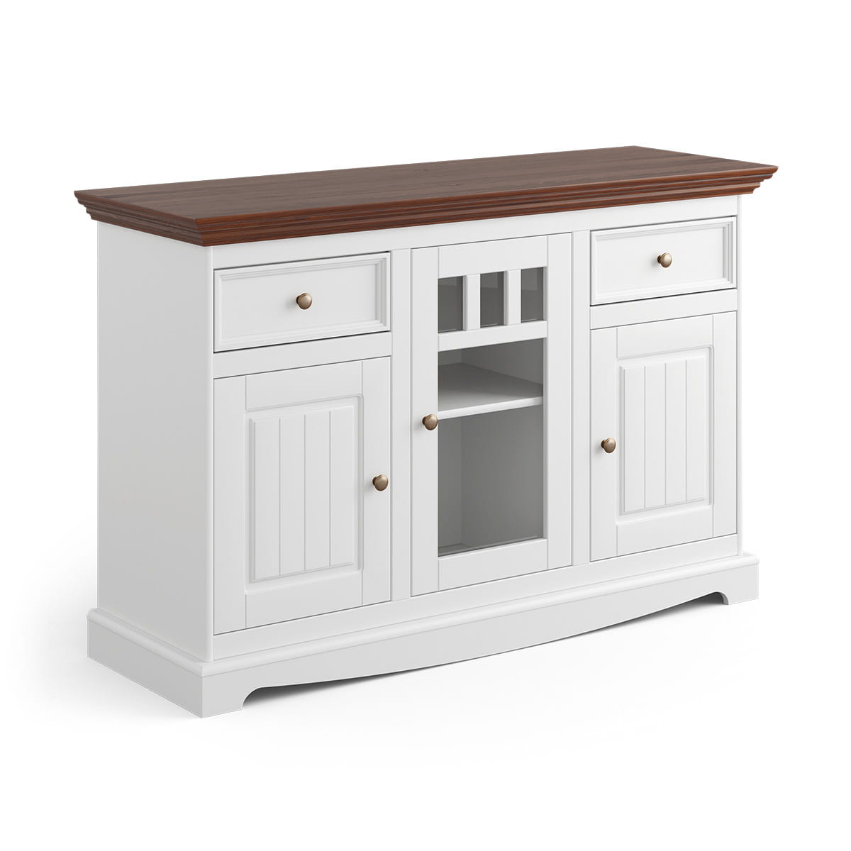 Komoda Belluno Elegante 3D biała / orzechowy