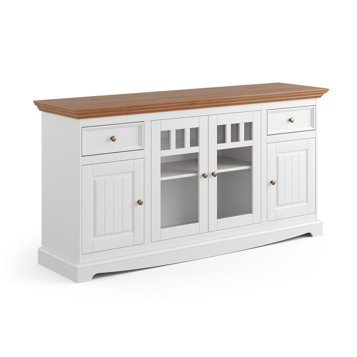 Komoda Belluno Elegante 4D biała / dąb