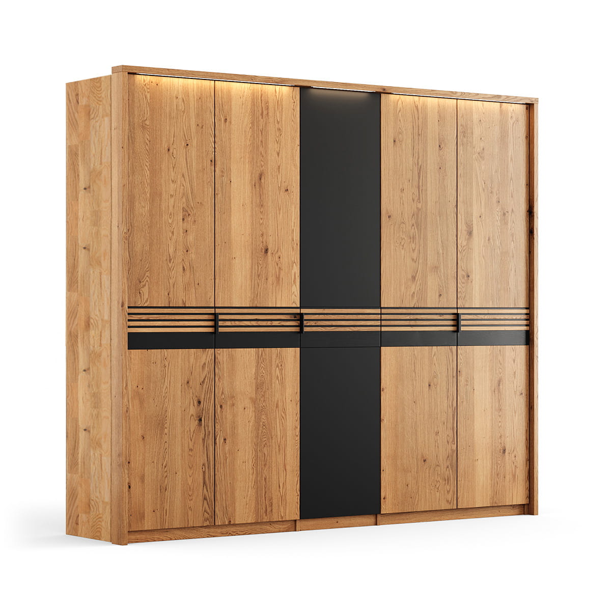 Szafa 5D dębowa pojedyncze drzwi szklane Ravello