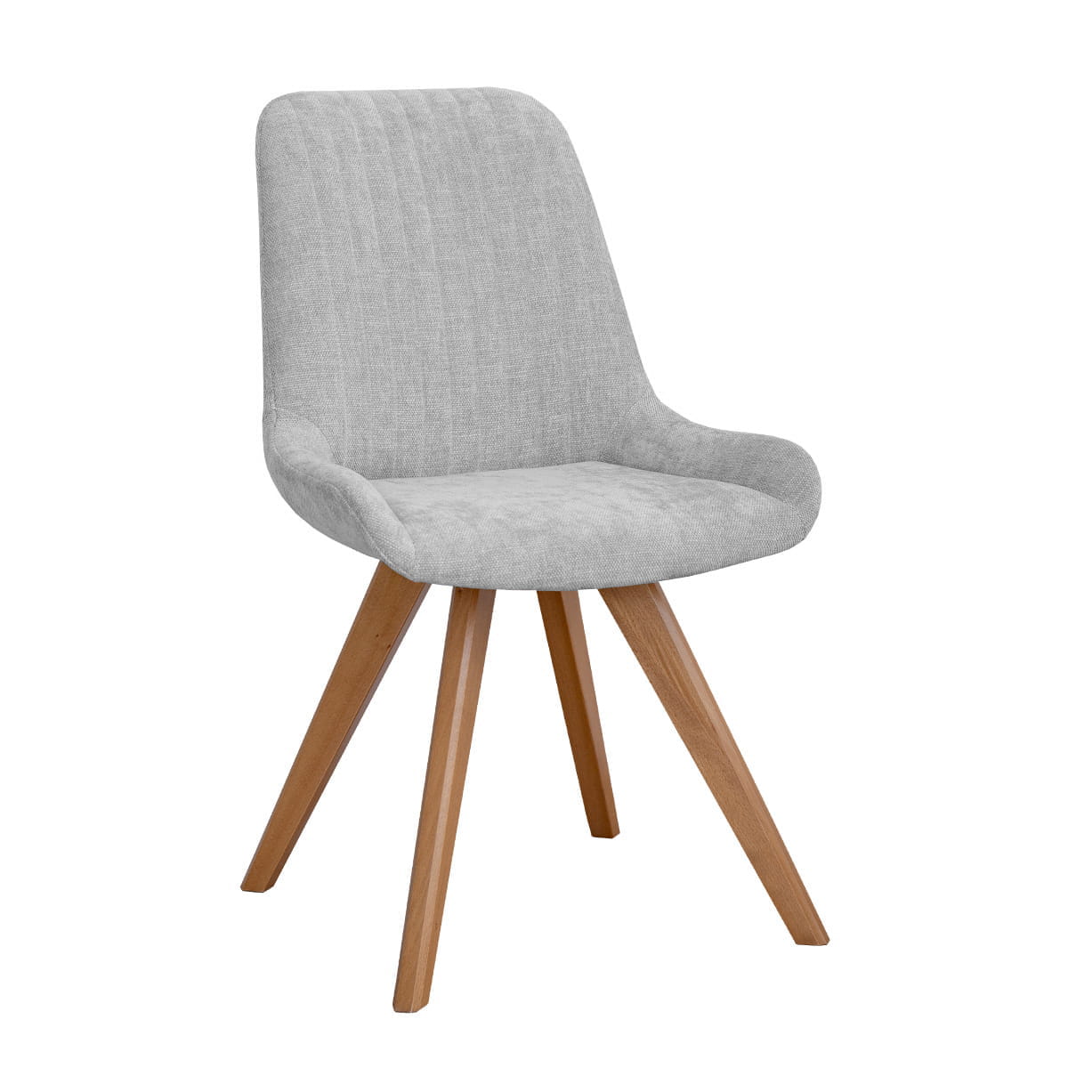 Krzesło tapicerowane szare z drewnianymi nogami R5 Bari