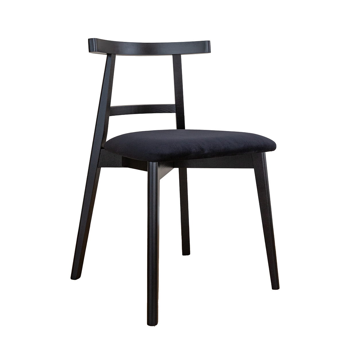 Krzesło tapicerowane drewniane czarne RIV100 Orio