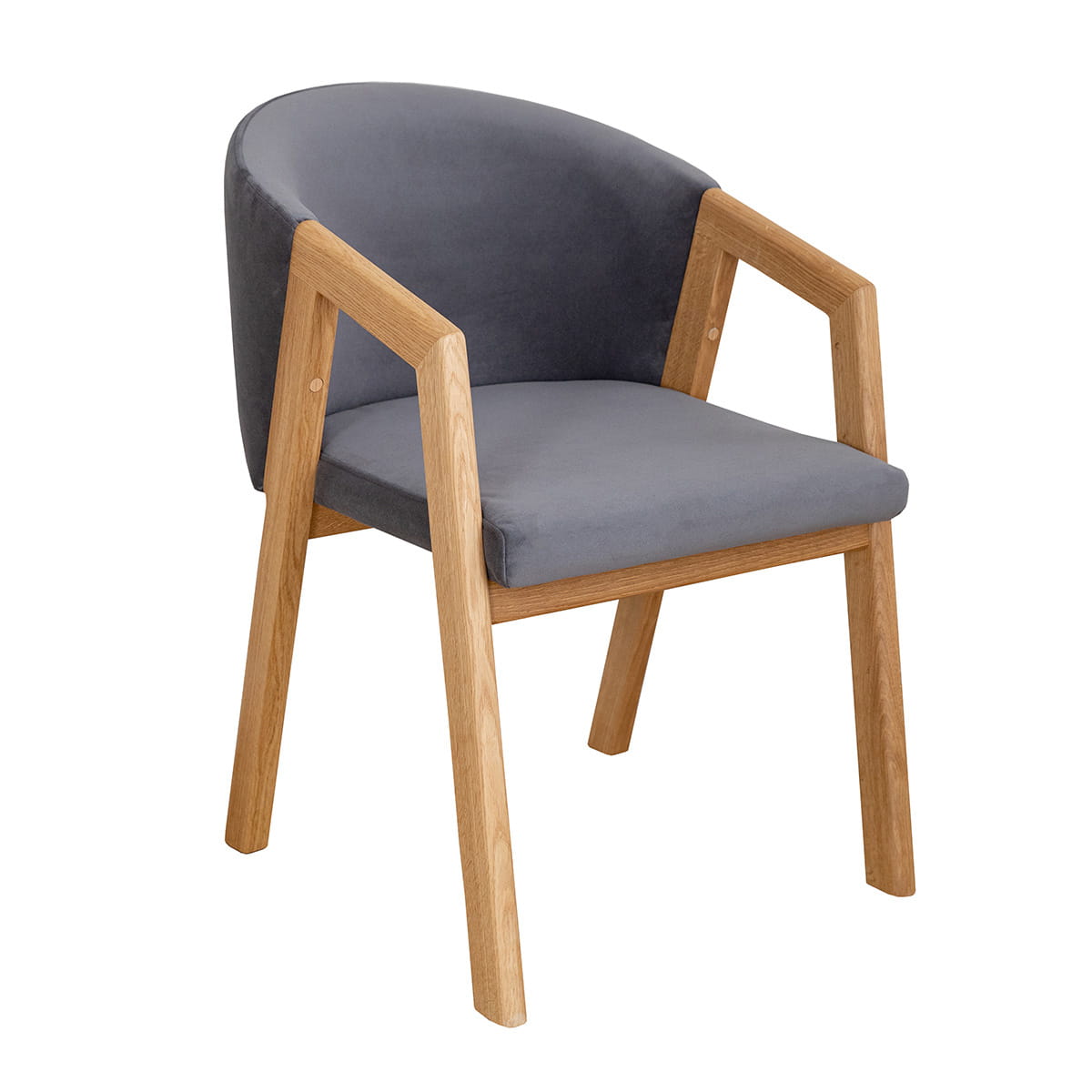 Krzesło tapicerowane grafitowe z drewnianymi nogami Avelina 9852 FORIO
