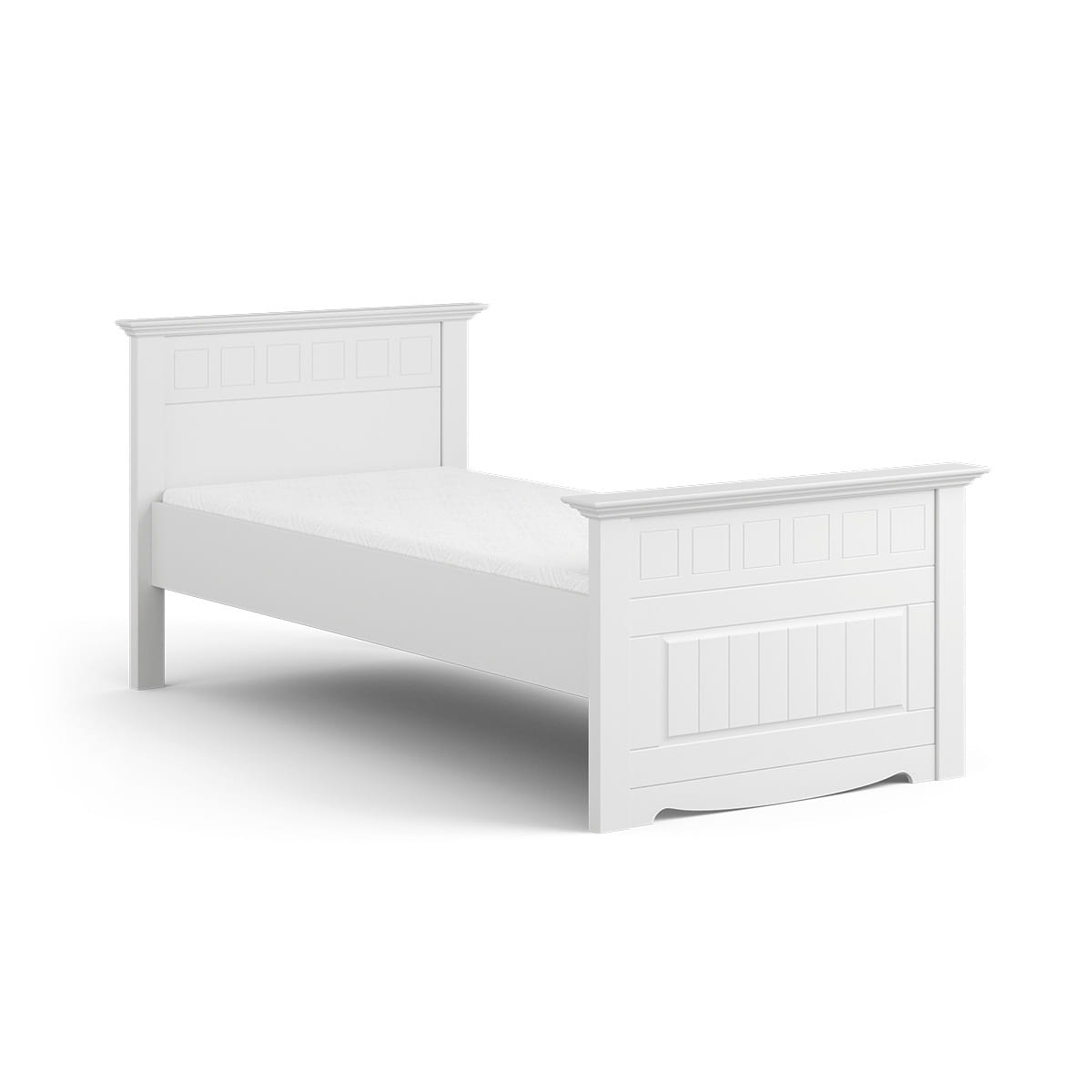 Łóżko białe z drewna Belluno Elegante 90cm