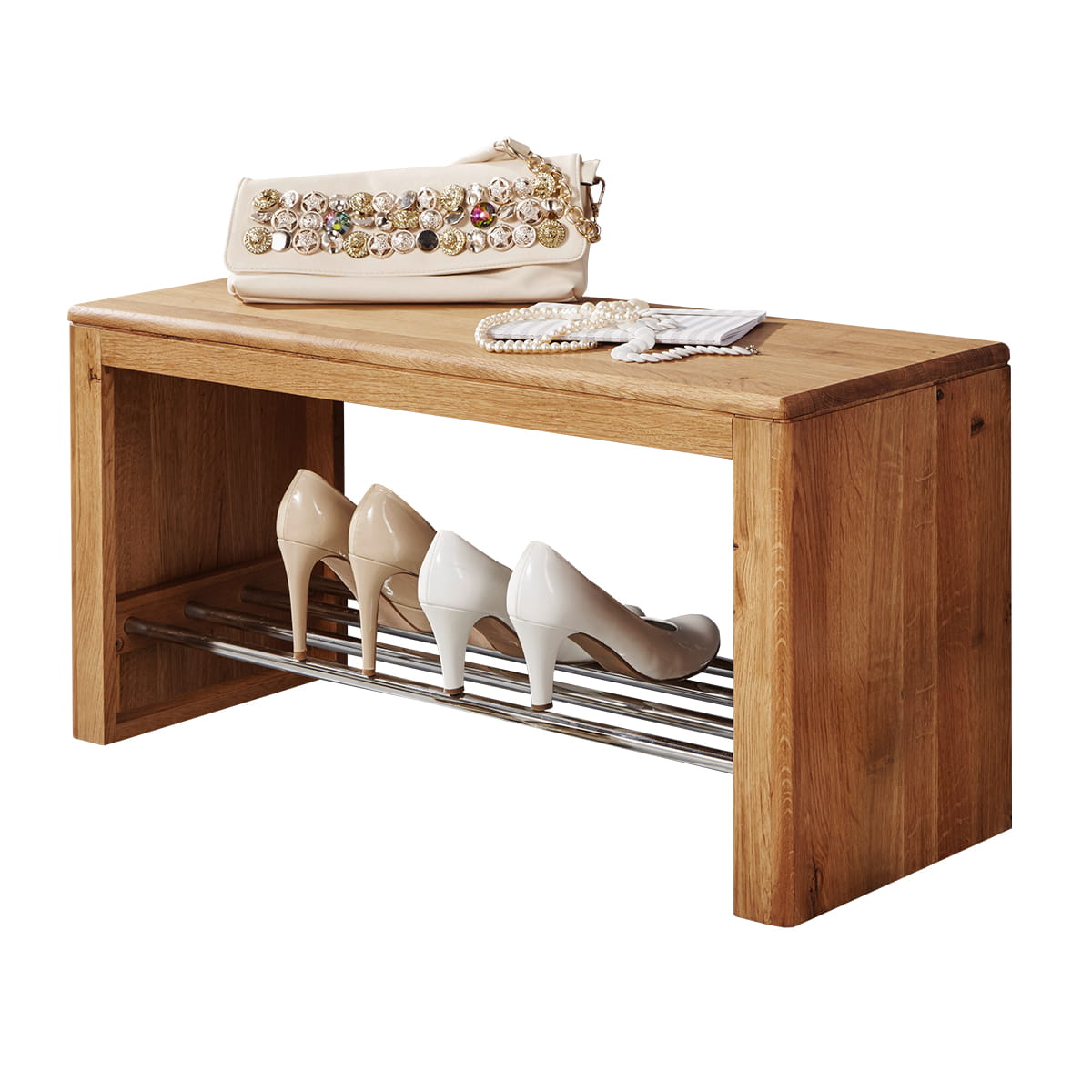 Regał na buty duży, dębowy Gialo