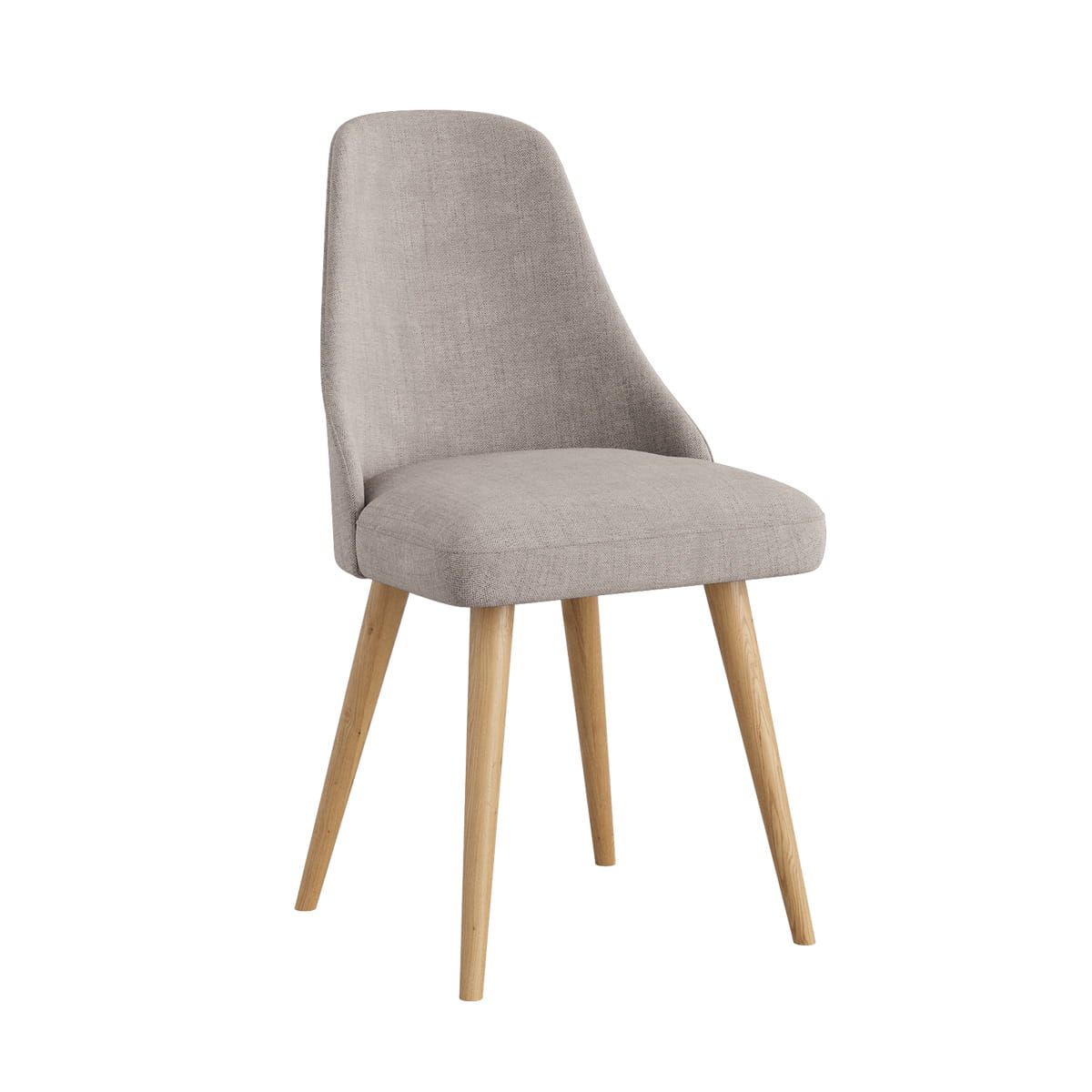 Krzesło tapicerowane szare z drewnianymi nogami M80 Bresso