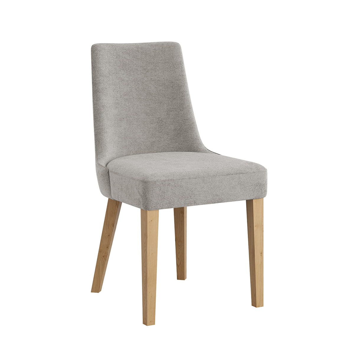Krzesło tapicerowane szare z drewnianymi nogami R5 Carini