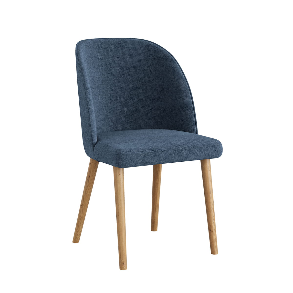 Krzesło tapicerowane niebieskie z drewnianymi nogami R11 Olbia