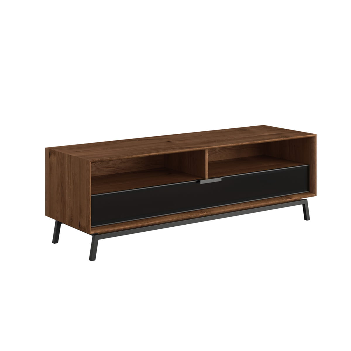 Szafka RTV dębowa 2.1 ze szkłem tabacco Modern Loft