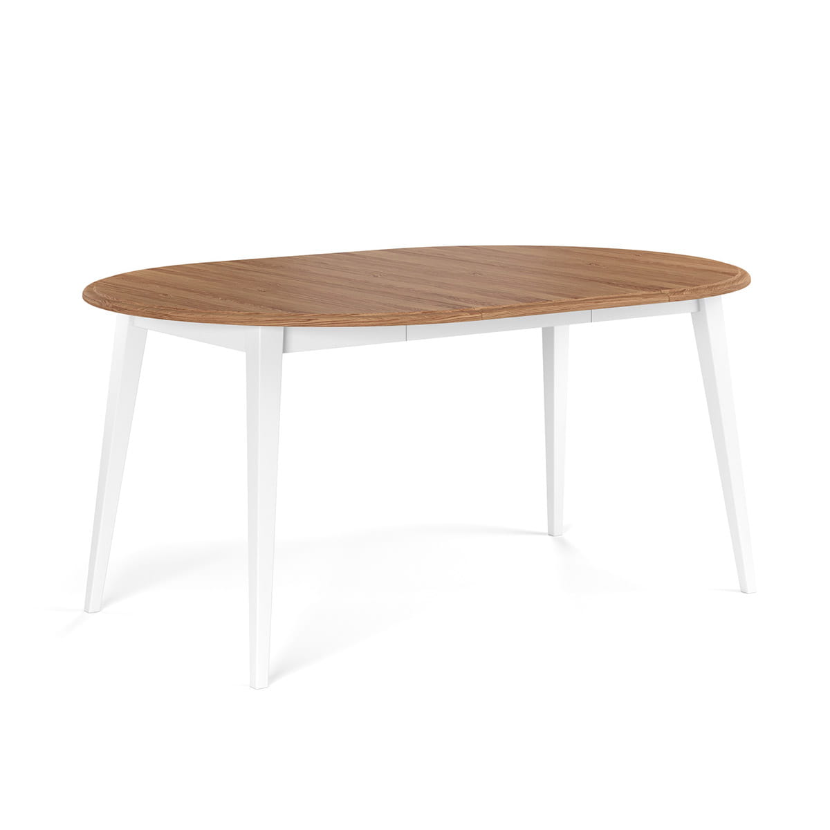 Stół okrągły rozkładany 110+50 cm Belluno Elegante biały+dąb