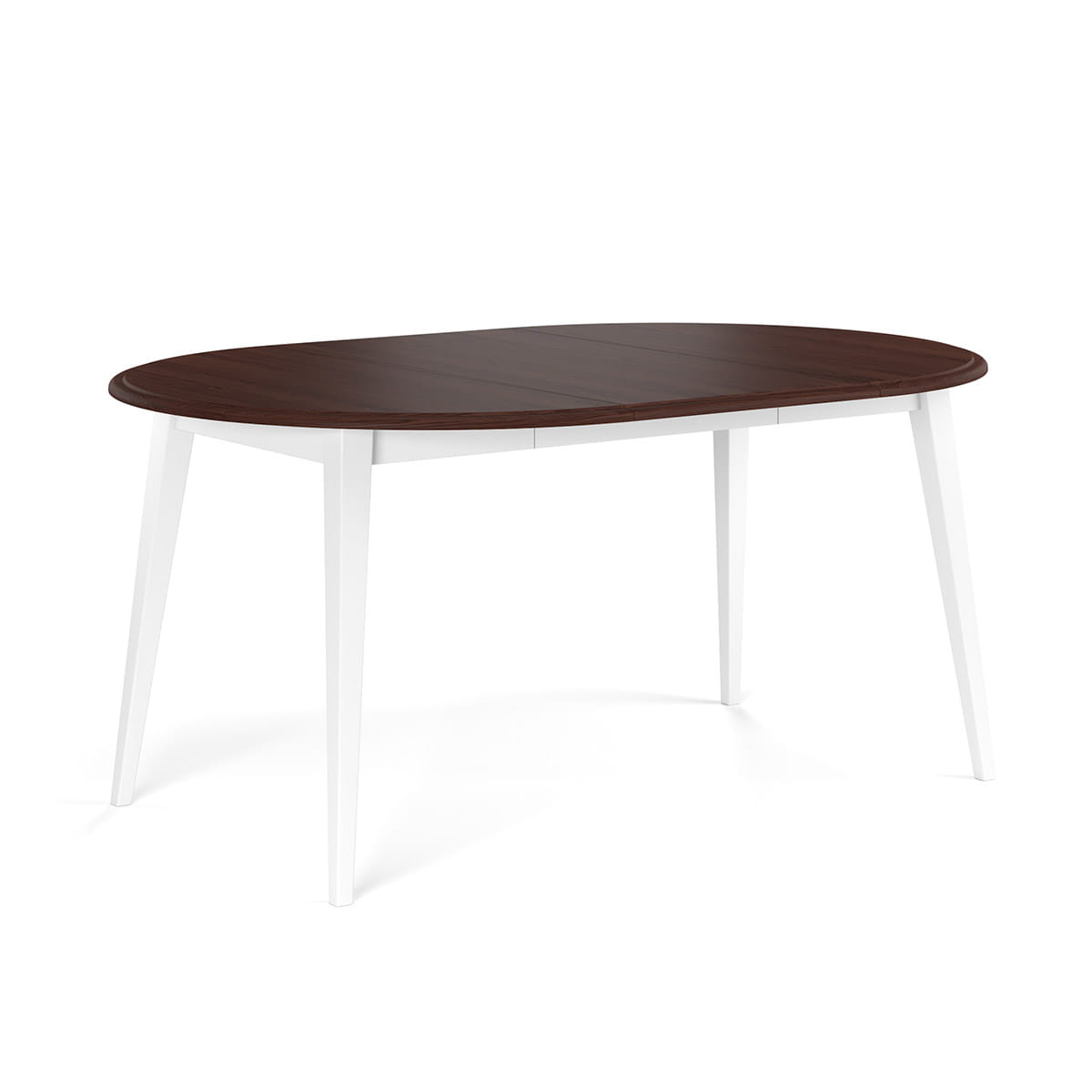 Stół okrągły rozkładany 110+50 cm Belluno Elegante biały+orzech
