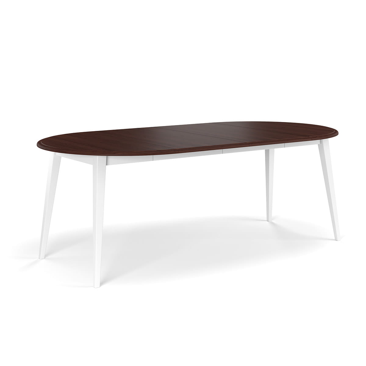 Stół okrągły rozkładany 110+2x50 cm Belluno Elegante biały+orzech