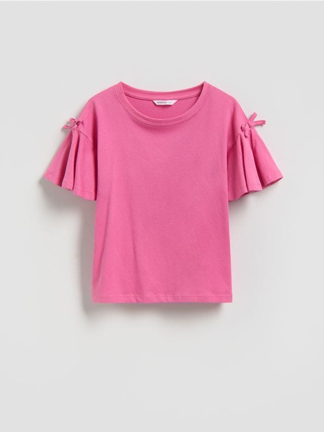 Reserved - Bluzka z falbanką - fuksja