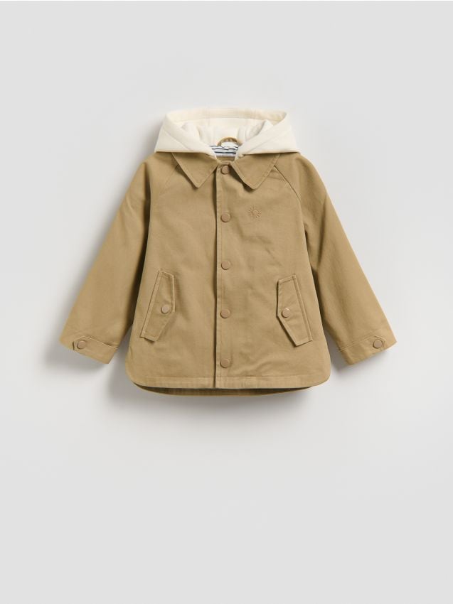 Reserved - Kurtka z kapturem - beżowy