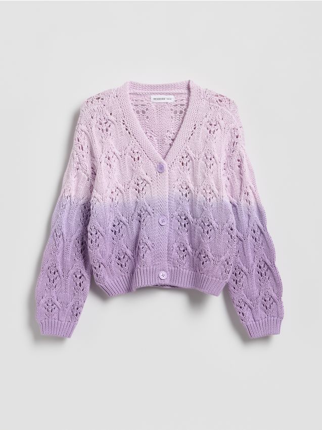 Reserved - Kardigan z efektem ombre - lawendowy