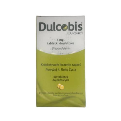 Dulcobis 5 mg, 40 tabletek dojelitowych - krótkotrwałe leczenie zaparć