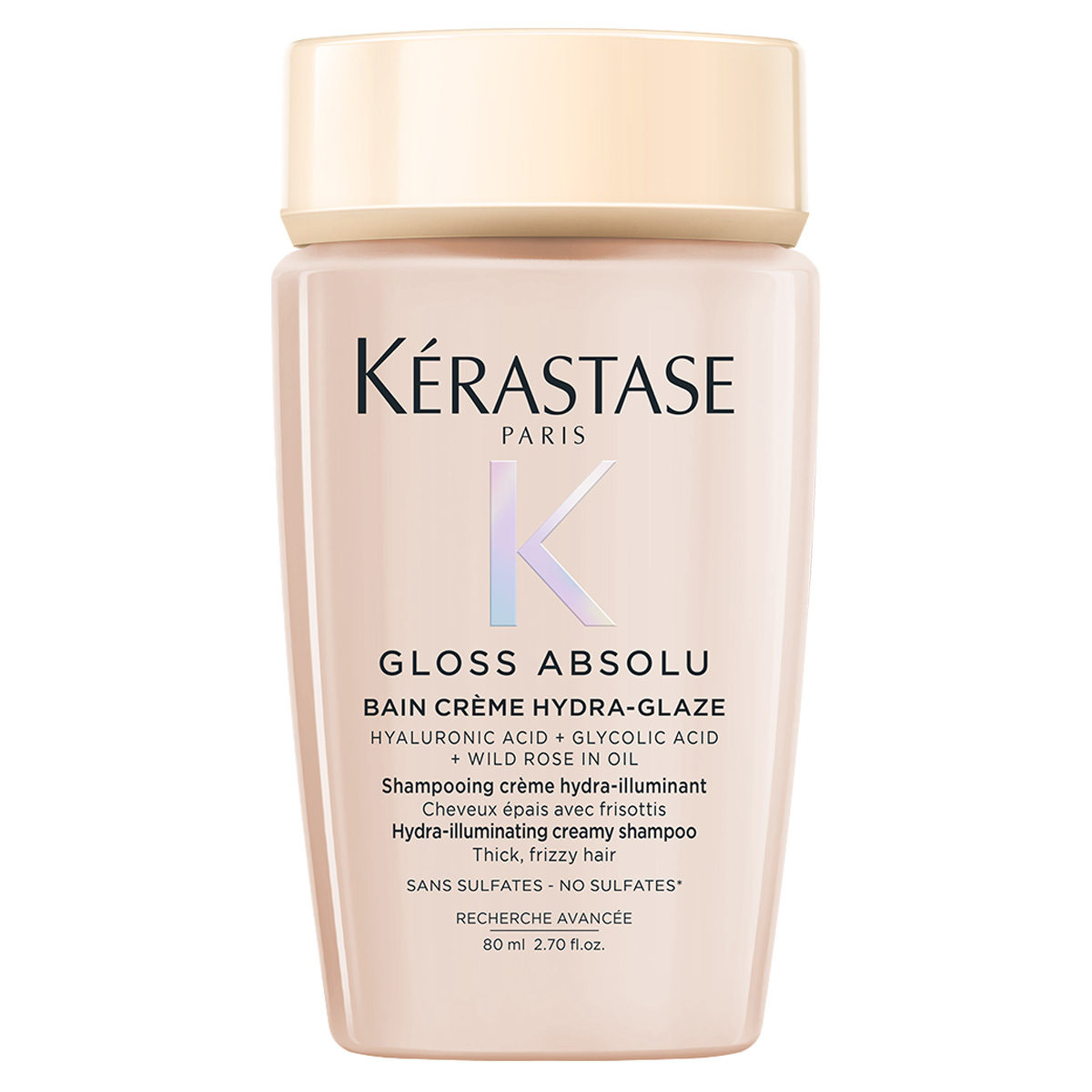 Kerastase Gloss Absolu, wzbogacona kąpiel, szampon do włosów grubych z tendencją do puszenia, 80ml