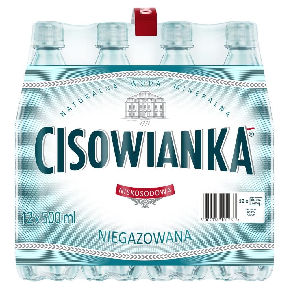 Cisowianka Naturalna woda mineralna gazowana niskosodowa 12 x 500 ml